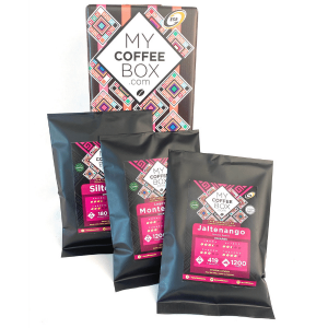 suscripcion de cafes organicos aleatorios a domicilio para amantes del cafe con 3 bolsas de 100 gramos